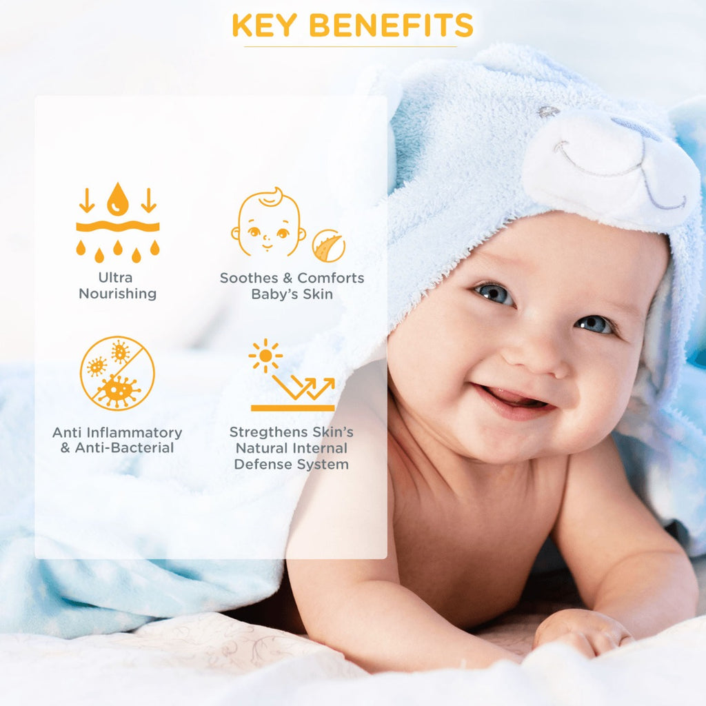 Key Benefit of Baby Bum Butter, Baby Diper Cream, Natural baby Bum Cream, organic baby Bum Cream, mommypure Baby Bum cream 50 gm