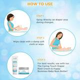 How to use and apply mommypure Baby Bottom Wash, Natural babyBottom Wash, Organic Baby Bottom wash Mommy pure Baby Bottom wash 140 ml 