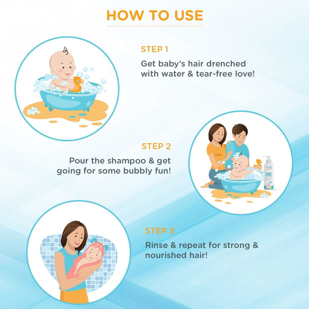 How to use and apply No tears Baby Shampoo, Natural Baby shampoo No tears, Organic Baby shampoo, Mommypure no Tears natural Baby shampoo 120ml