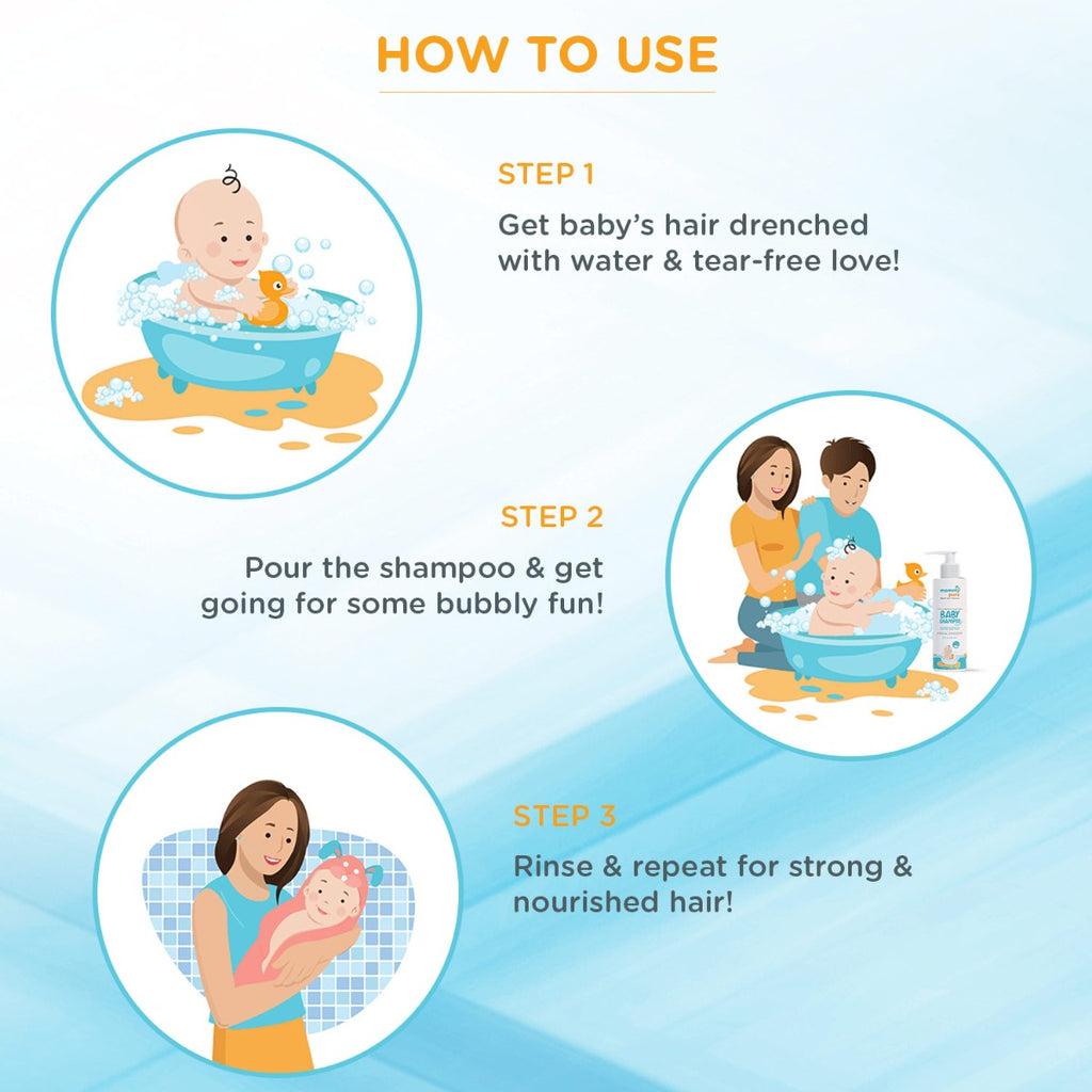 How to use and apply No tears Baby Shampoo, Natural Baby shampoo No tears, Organic Baby shampoo, Mommypure no Tears natural Baby shampoo 250ml