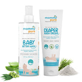 Diaper Rash Cream 50 gm, Anti Rash Cream 50 gm, Natural and Organic Rash Cream 50 gm, Baby Bottom wash 140ml, Natural Baby Bottom wash 140 ml, Mommy pure Diaper and anti rash Cream 50 gm and Bottom wash 140 ml  combo