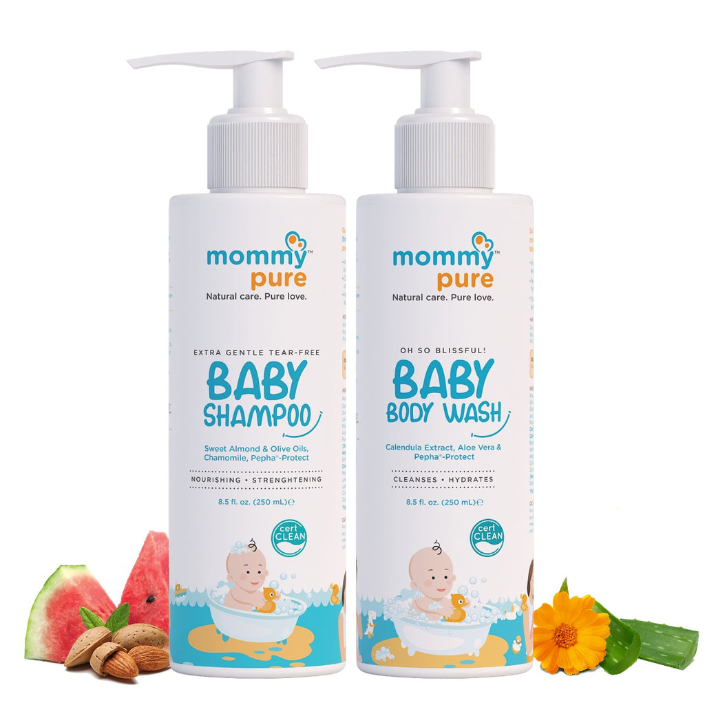 Mommypure Natural Baby Body Wash Baby Shampoo Combo- 120ml each