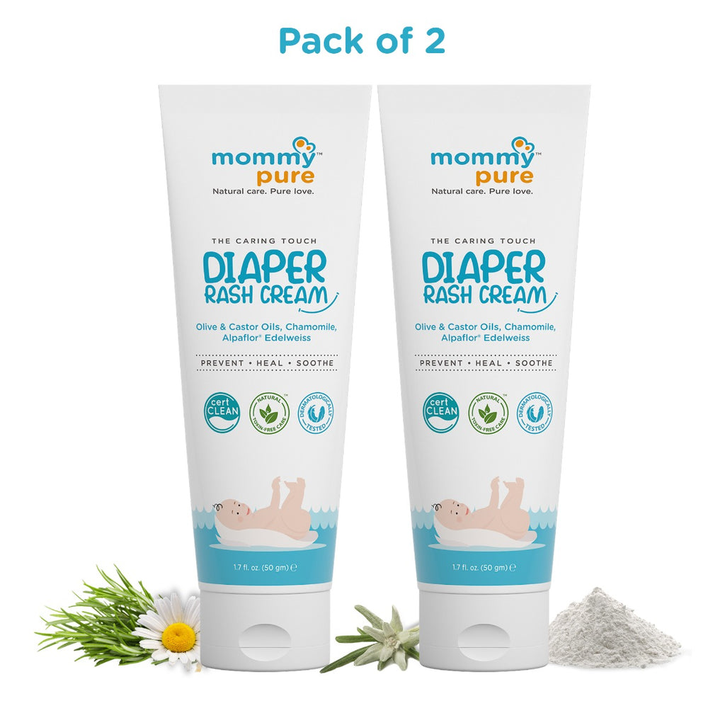 Diaper Rash Cream, Anti Rash Cream, Natural and Organic Rash Cream, Mommy pure Diaper and anti rash Cream 50 gm pack of 2 combo