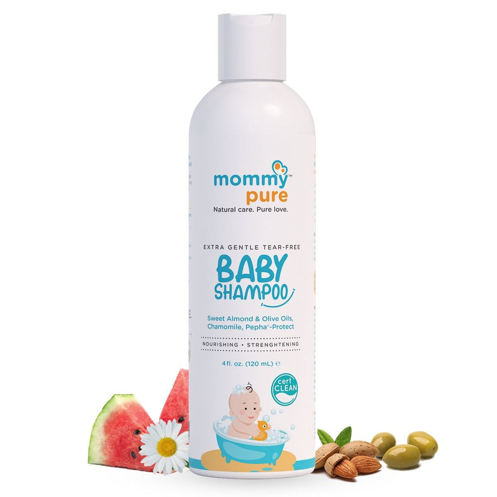 No tears Baby Shampoo, Natural Baby shampoo No tears, Organic Baby shampoo, Mommypure no Tears natural Baby shampoo 120ml